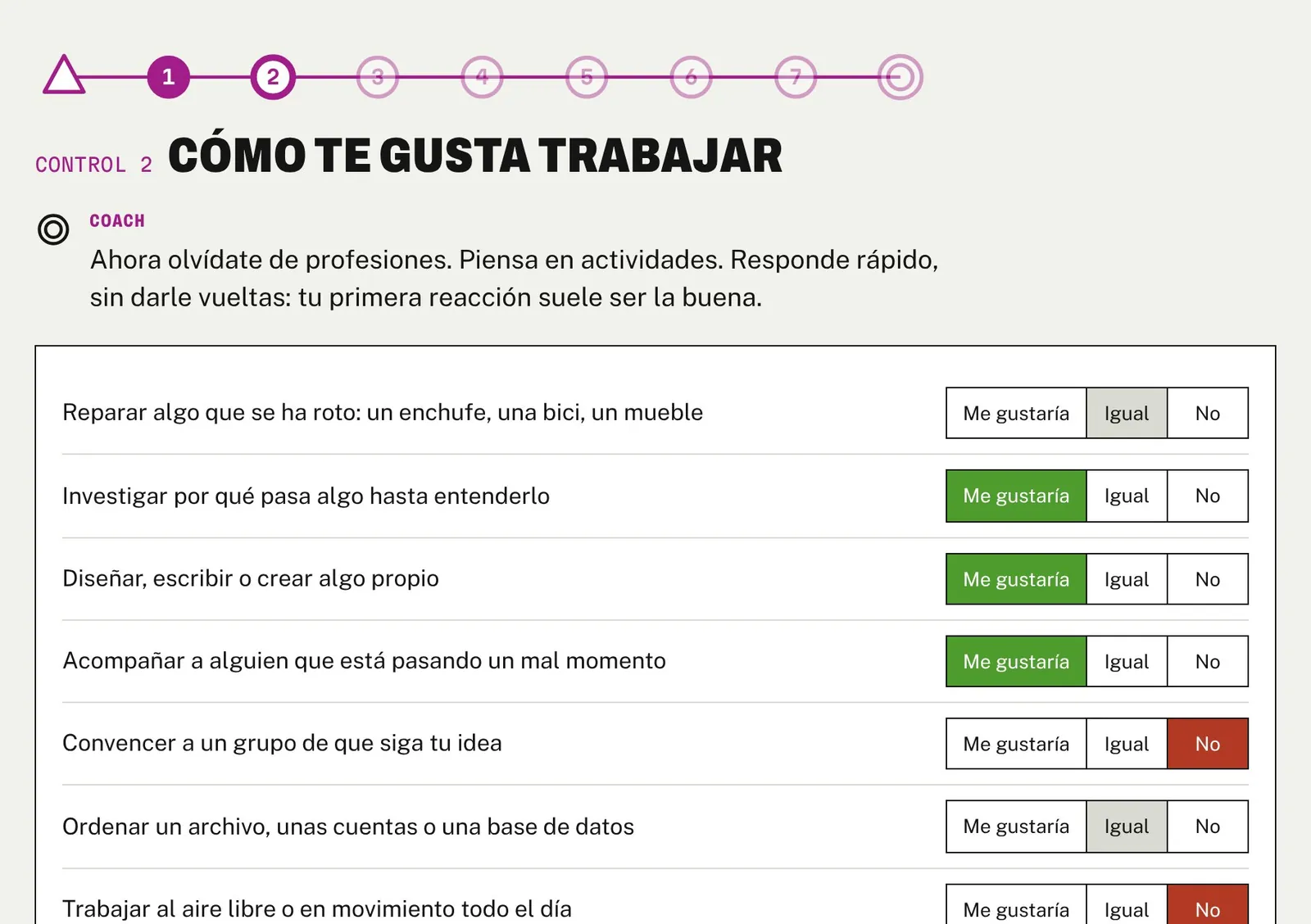 La app: doce actividades para responder si te gustarían o no.